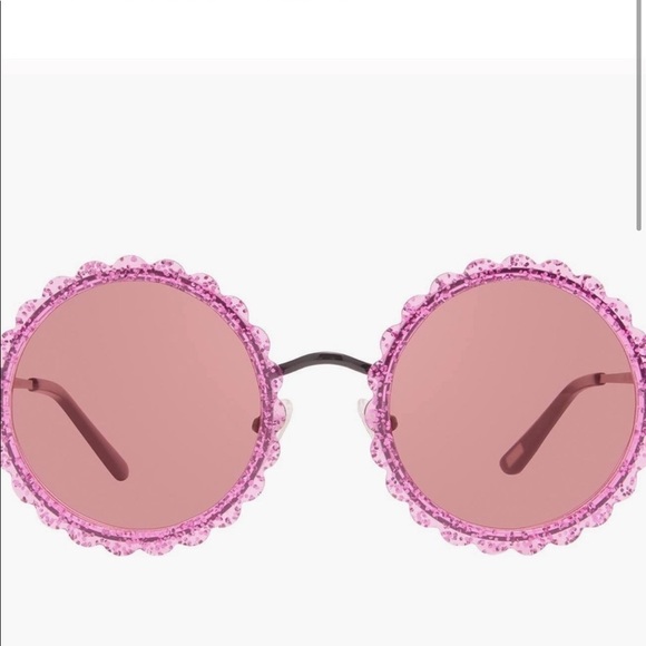 Diff Eyewear Dixie Pink Glitter Sunglasses. main image 7